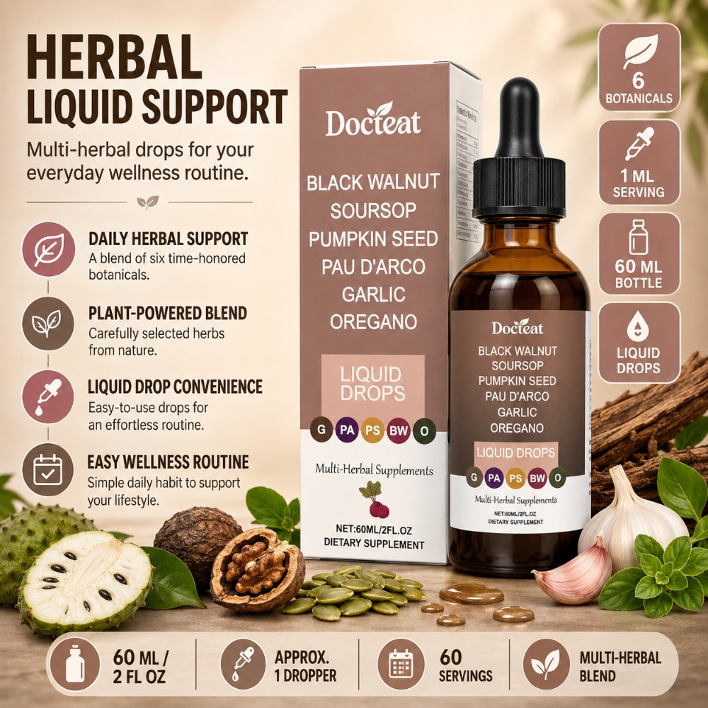 Herbal Wellness Liquid - Docteat Black Walnut Soursop Liquid Drops,