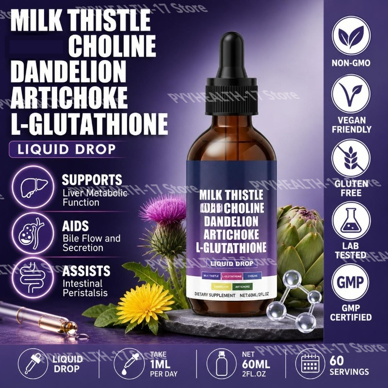 Herbal Wellness Liquid - Googeer Milk Thistle Liquid Drops Choline