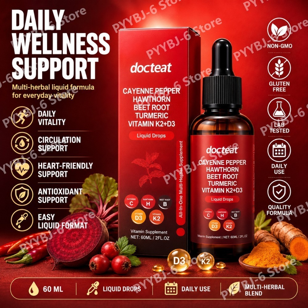 Herbal Wellness Liquid - Cayenne Pepper Liquid Drops with Hawthorn