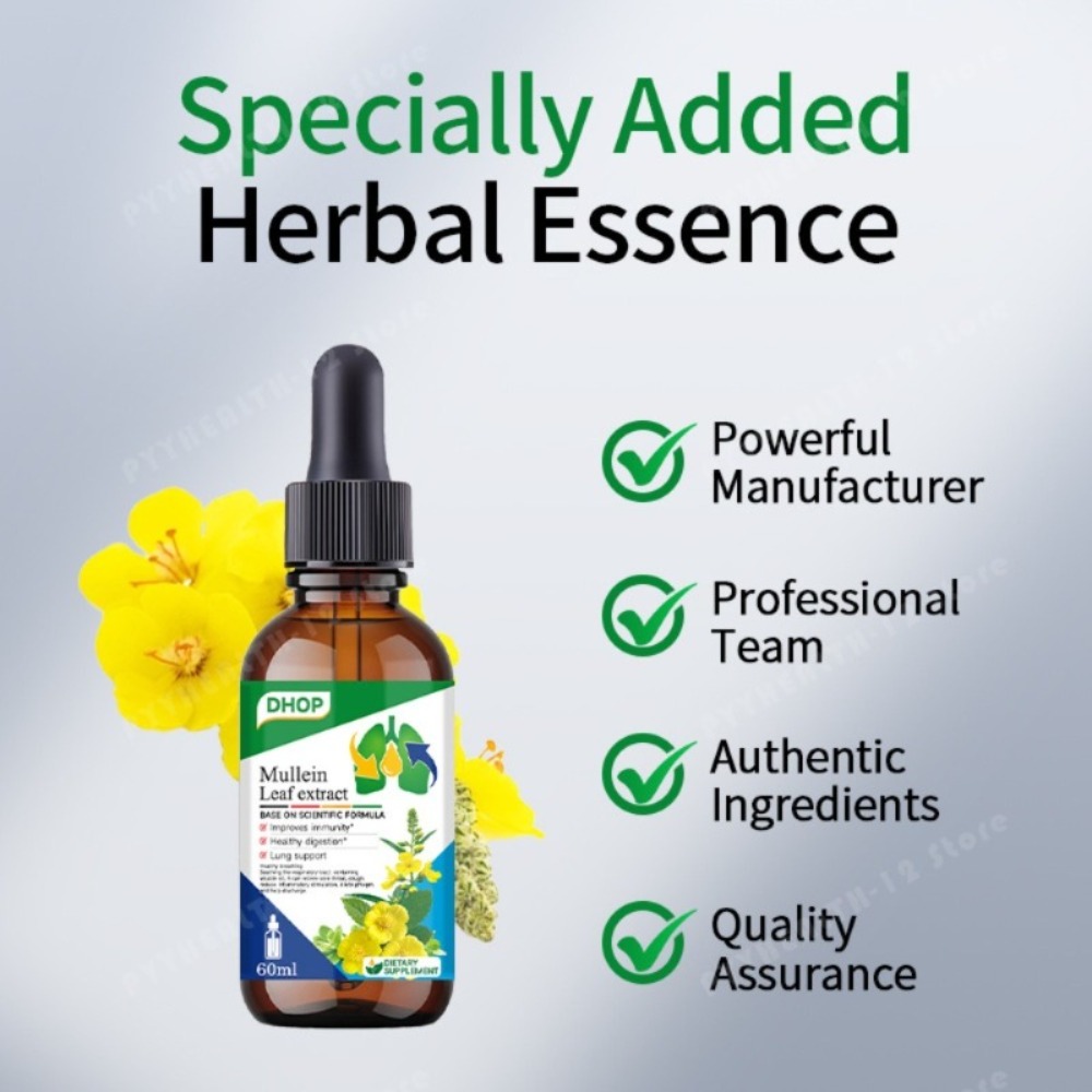 Mullein Leaf Extract Drops 60m - Herbal Wellness Liquid 评论和价格