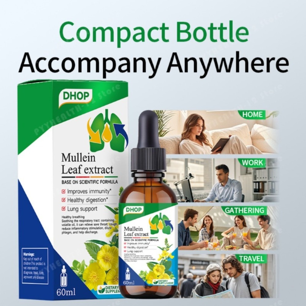 Mullein Leaf Extract Drops 60m - Herbal Wellness Liquid 评论和价格