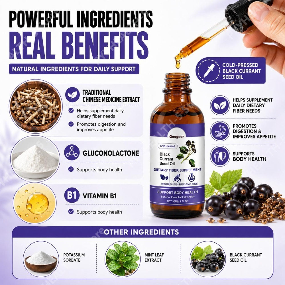 Black Currant Seed Oil Drops 3 - Herbal Wellness Liquid 评论和价格