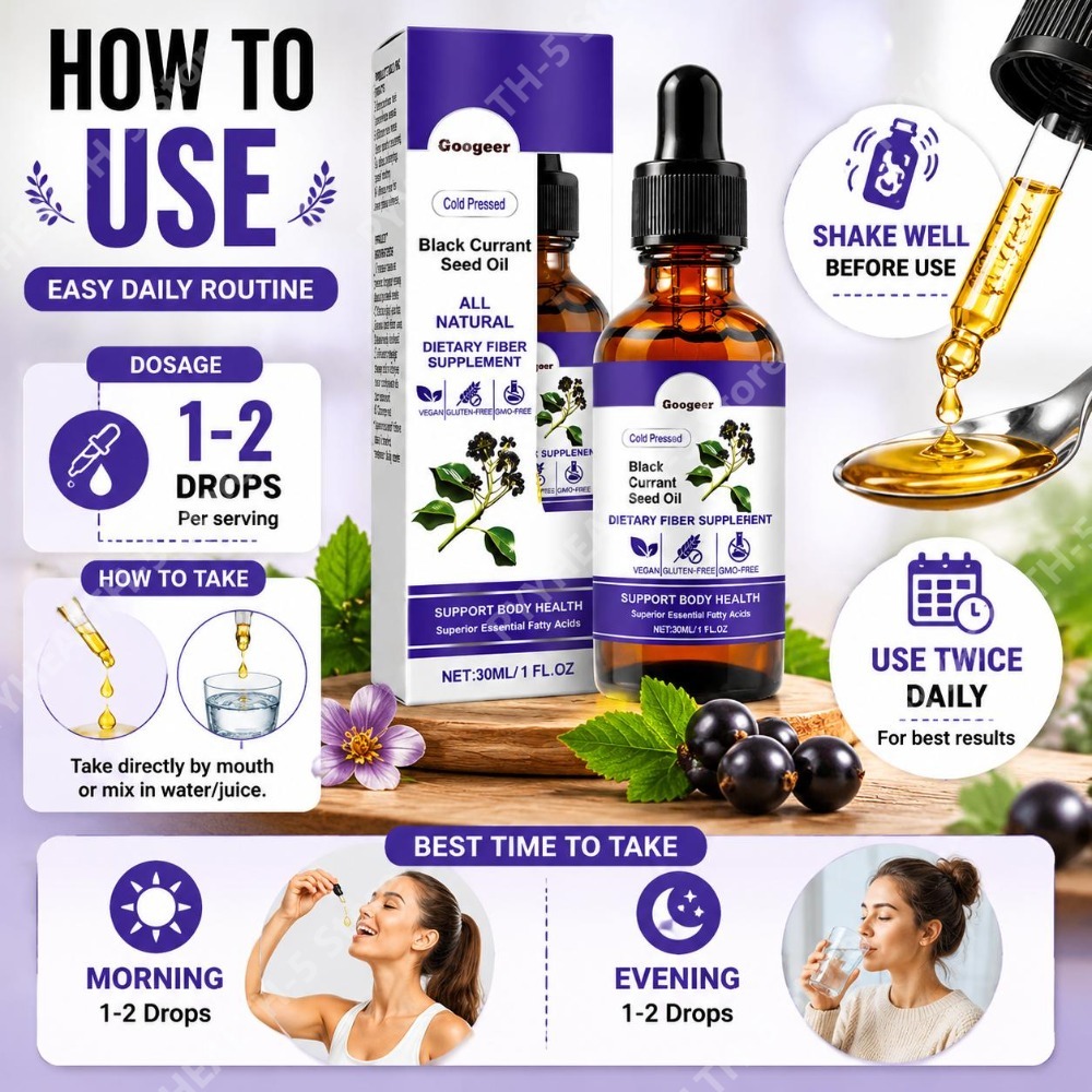 Black Currant Seed Oil Drops 3 - Herbal Wellness Liquid 评论和价格